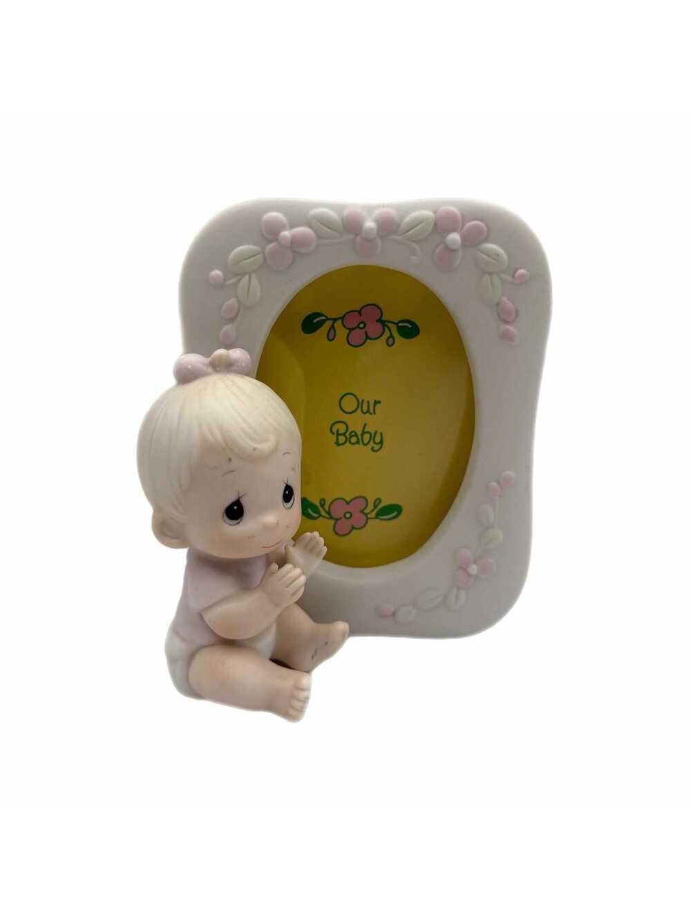 1980s Precious Moments “God’s Precious Gift” Porcelain Baby Picture Frame
